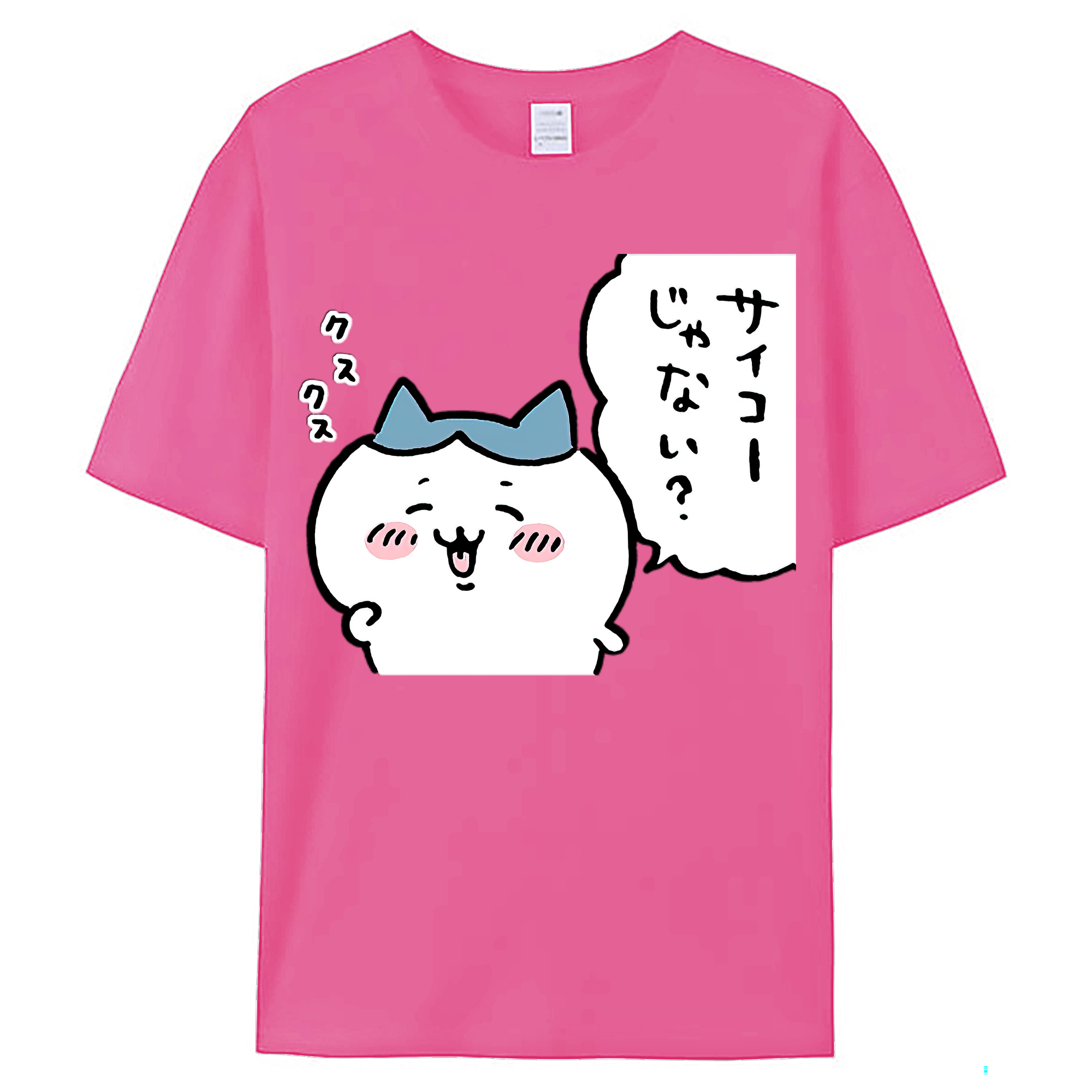 （画像用） ちいかわ ハチワレ Chii-kawa hachiware レディースカジュアルプリントTシャツ（綿100％）